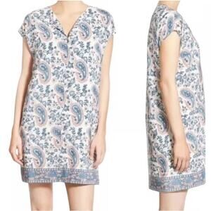 Madewell Flora 100% Silk Tunic Dress Paisley Cottagecore Boho Vacation Large EUC